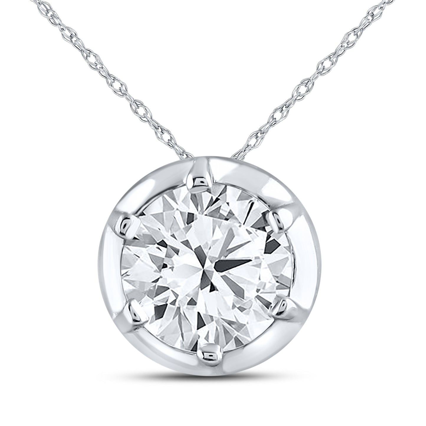 14kt White Gold 0.25 CTW Diamond Pendant With 14kt Chain