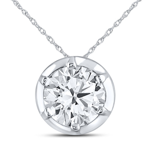 14kt White Gold 0.25 CTW Diamond Pendant With 14kt Chain