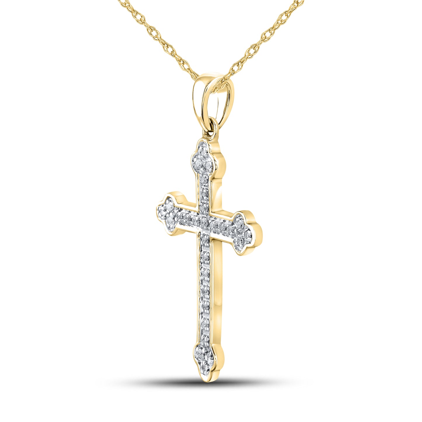 10kt Yellow Gold 1/10 CTW Diamond Pendant With 10kt Chain