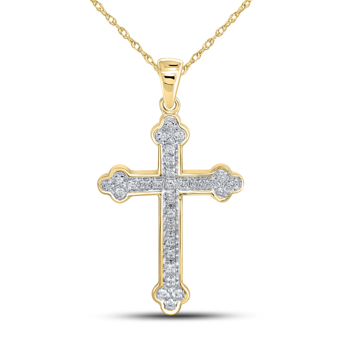 10kt Yellow Gold 1/10 CTW Diamond Pendant With 10kt Chain