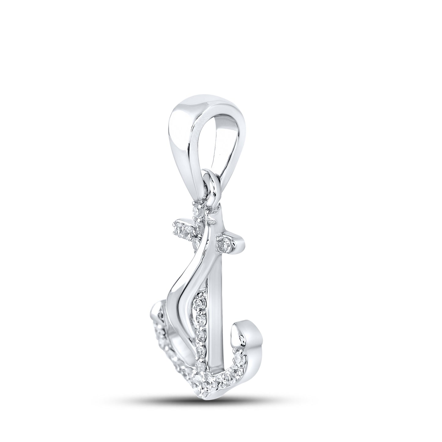 10kt White Gold 0.07 CTW Diamond Pendant With 10kt Chain