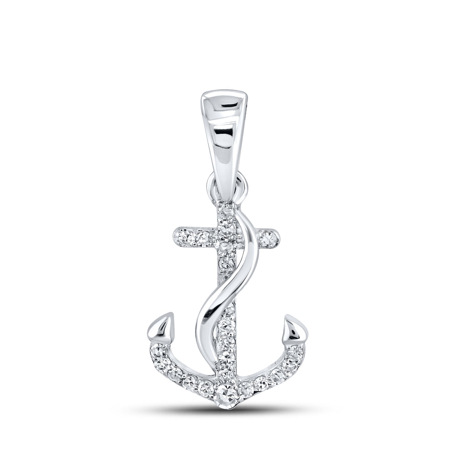 10kt White Gold 0.07 CTW Diamond Pendant With 10kt Chain