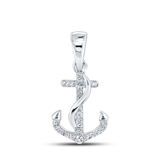 10kt White Gold 0.07 CTW Diamond Pendant With 10kt Chain