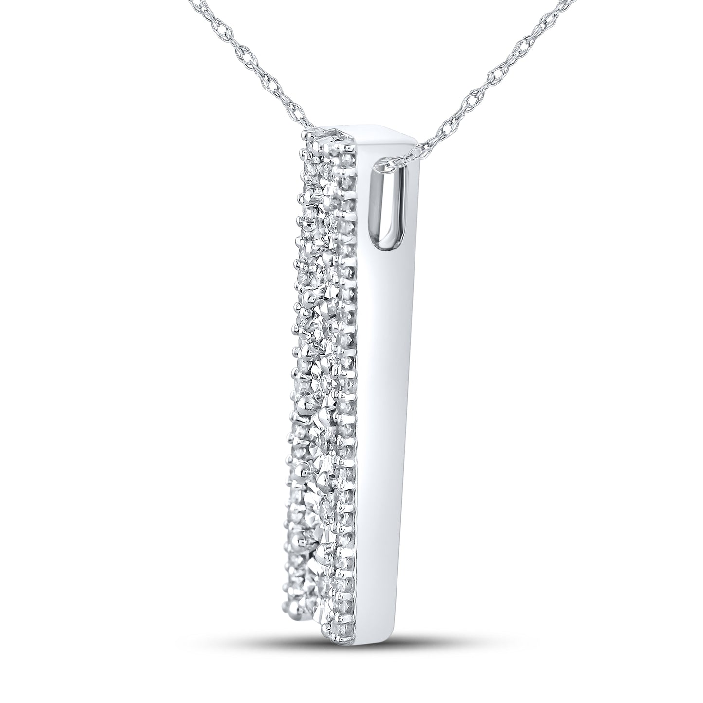 10kt White Gold 0.20 CTW Natural Diamond Pendant