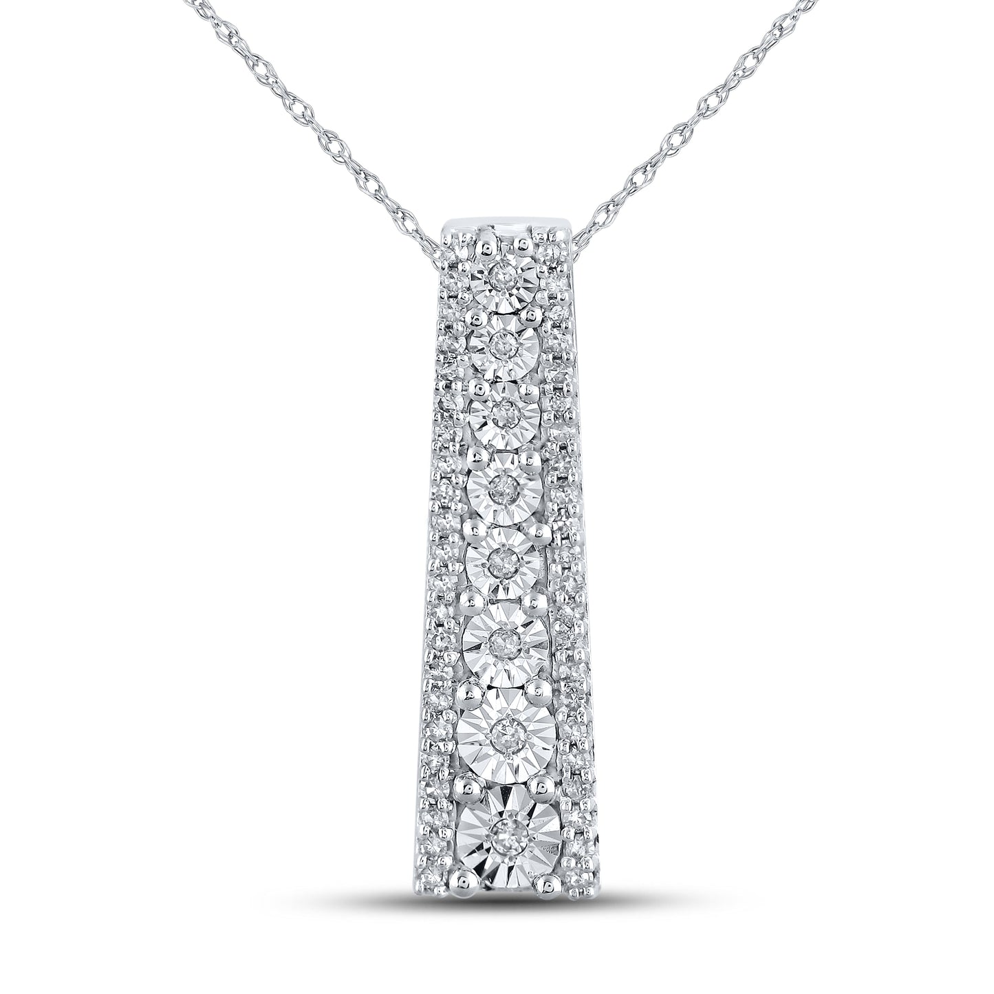 10kt White Gold 0.20 CTW Natural Diamond Pendant