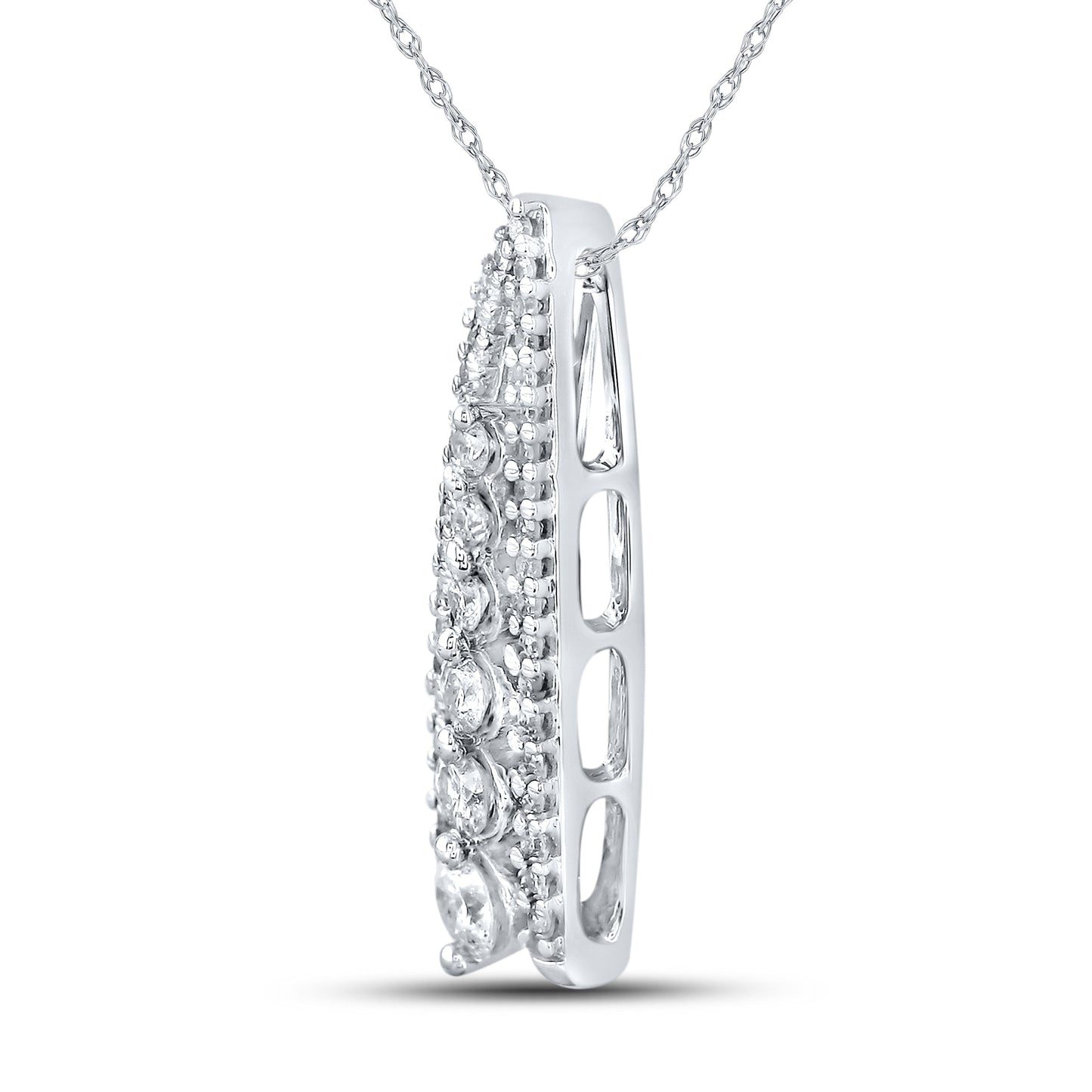 14kt White Gold 0.40 CTW Natural Diamond Pendant