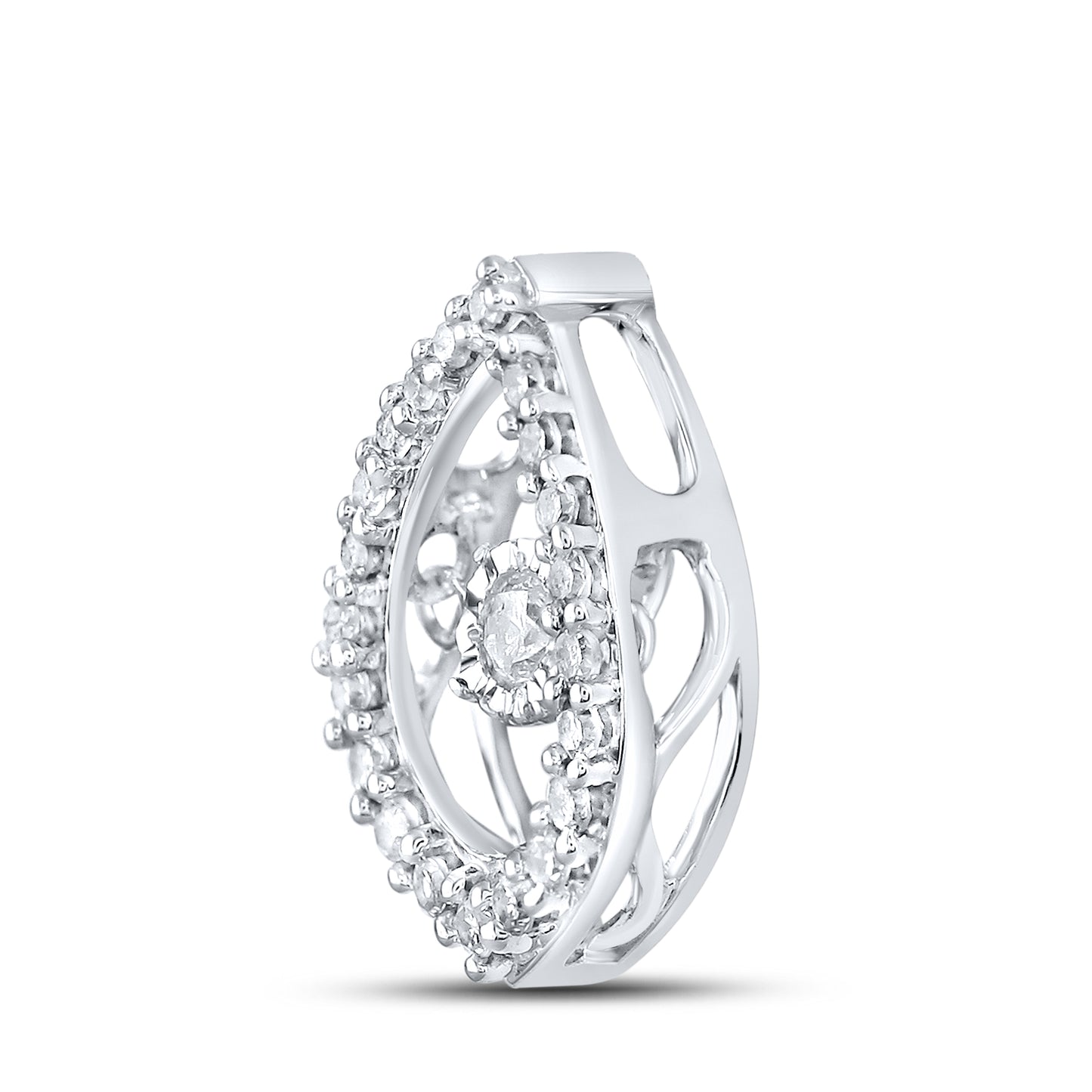 10kt White Gold 0.20 CTW Diamond Pendant