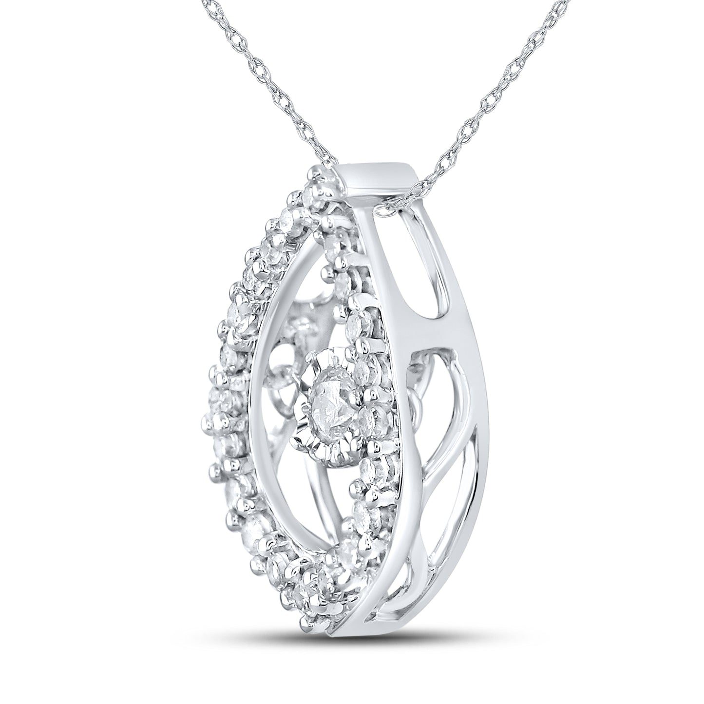 10kt White Gold 0.20 CTW Diamond Pendant