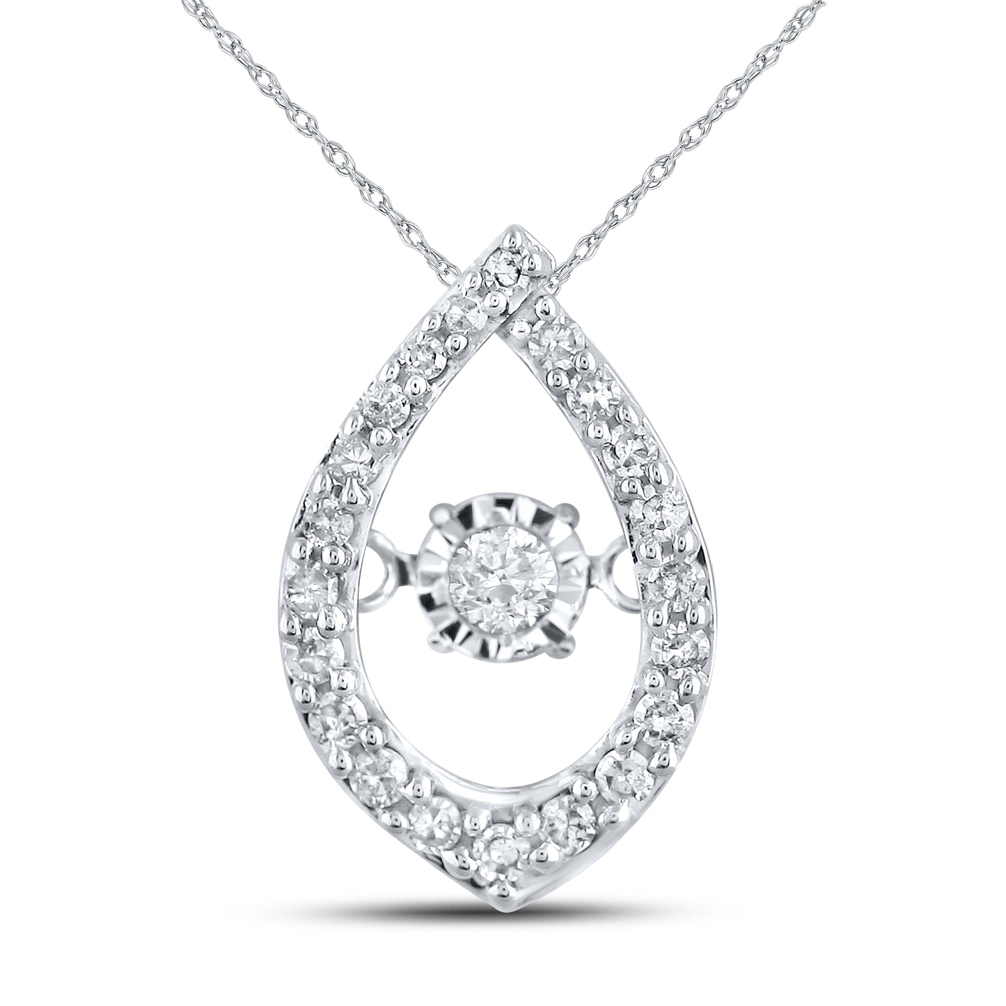 10kt White Gold 0.20 CTW Diamond Pendant