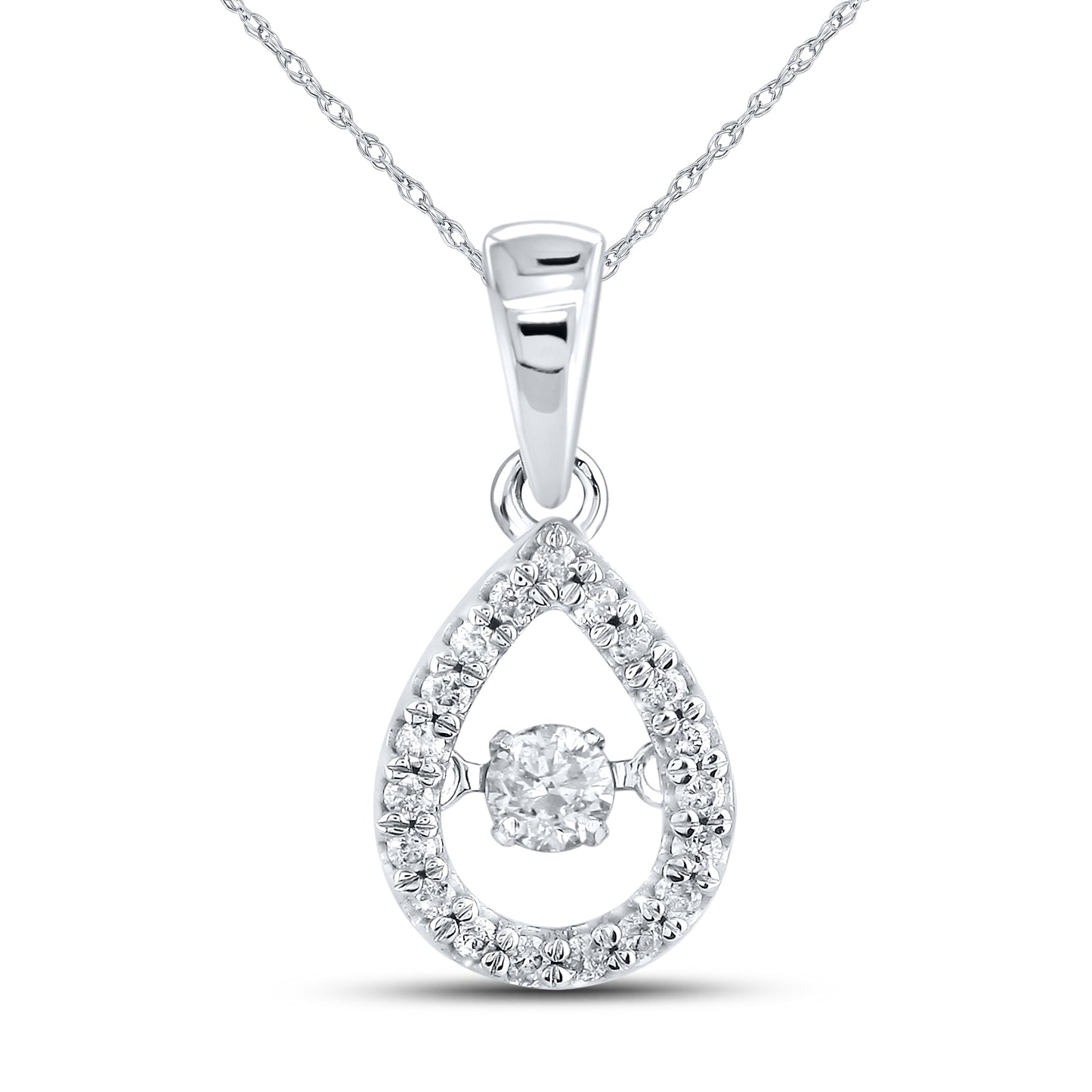 10kt White Gold 0.20 CTW Diamond Pendant