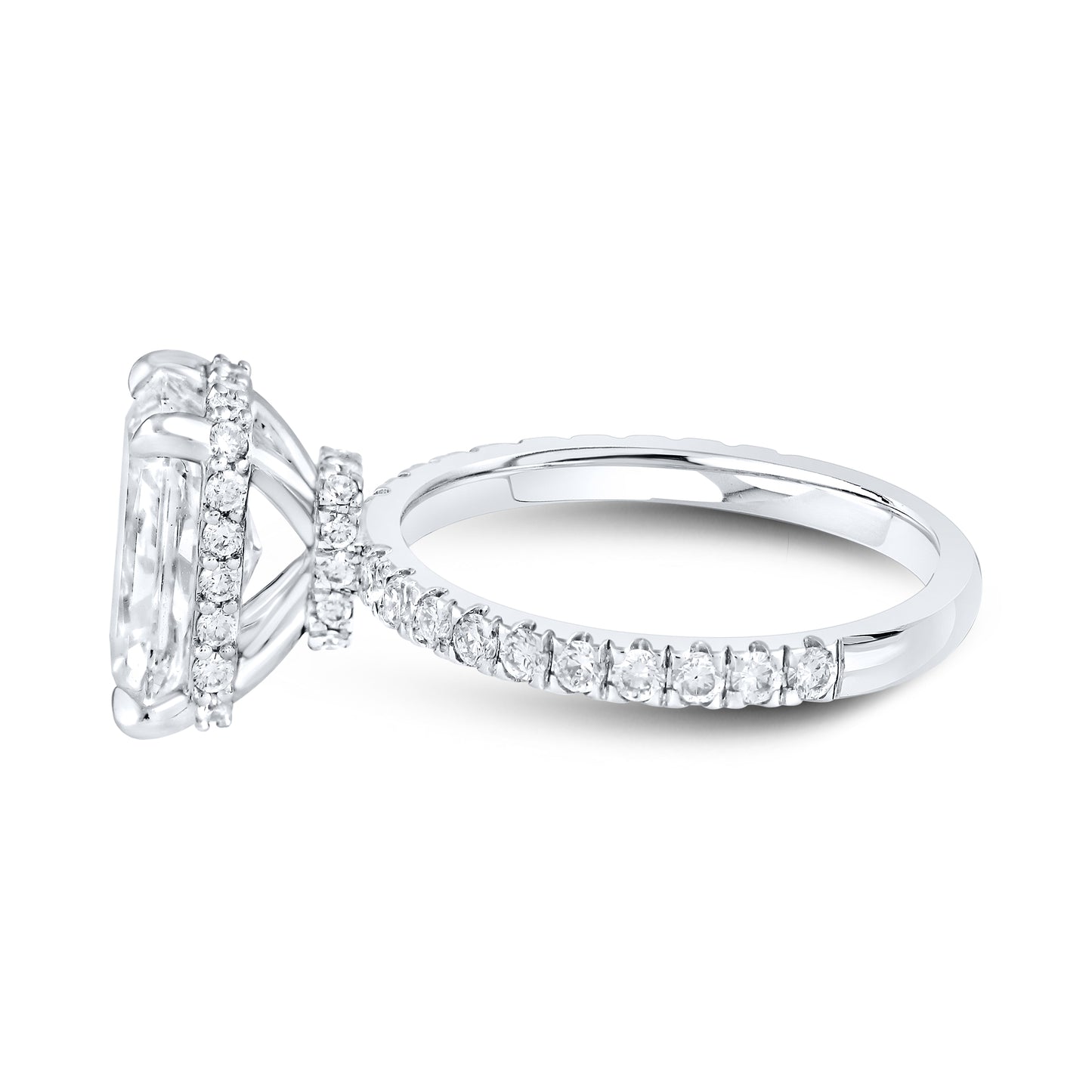 14kt White Gold 3.80 CTW Radiant Lab Diamond Ring