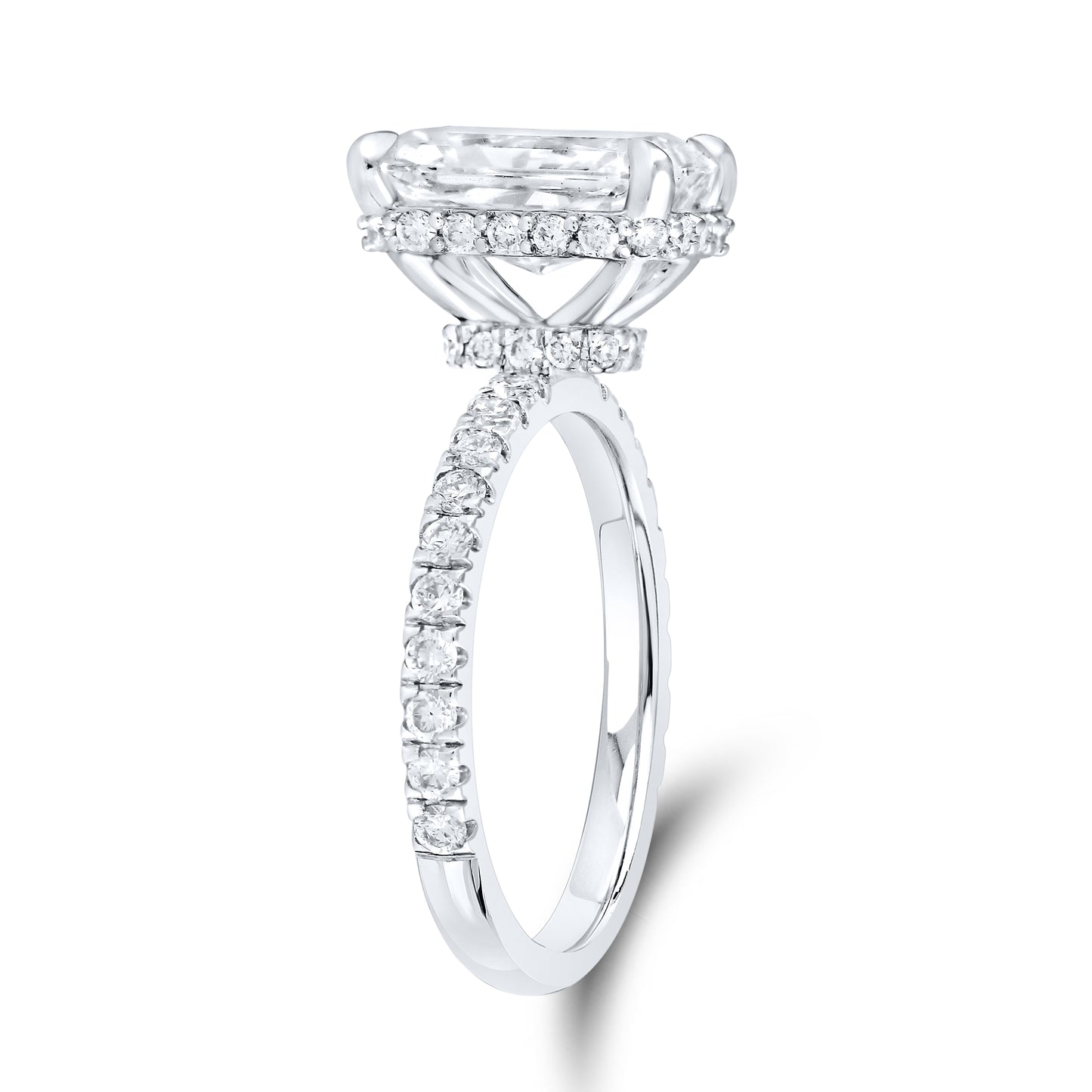 14kt White Gold 3.80 CTW Radiant Lab Diamond Ring