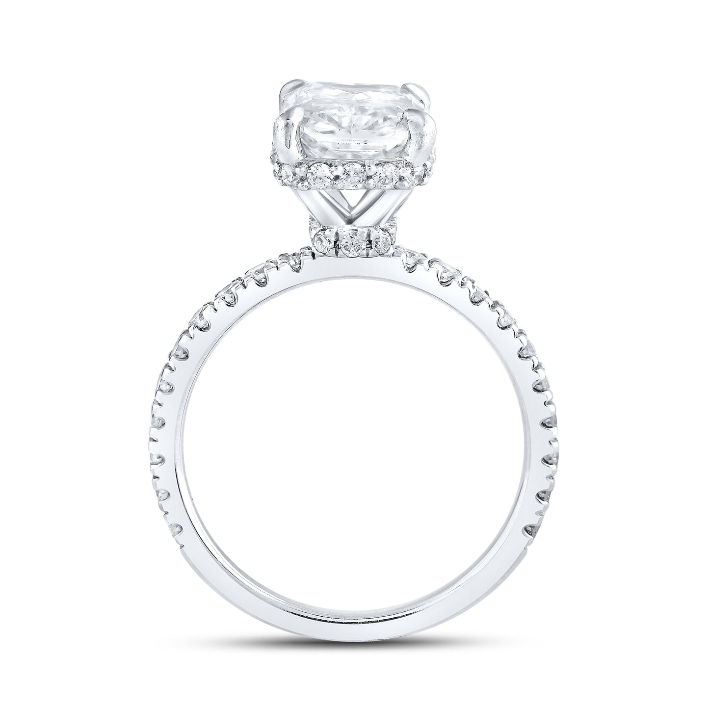14kt White Gold 3.80 CTW Radiant Lab Diamond Ring