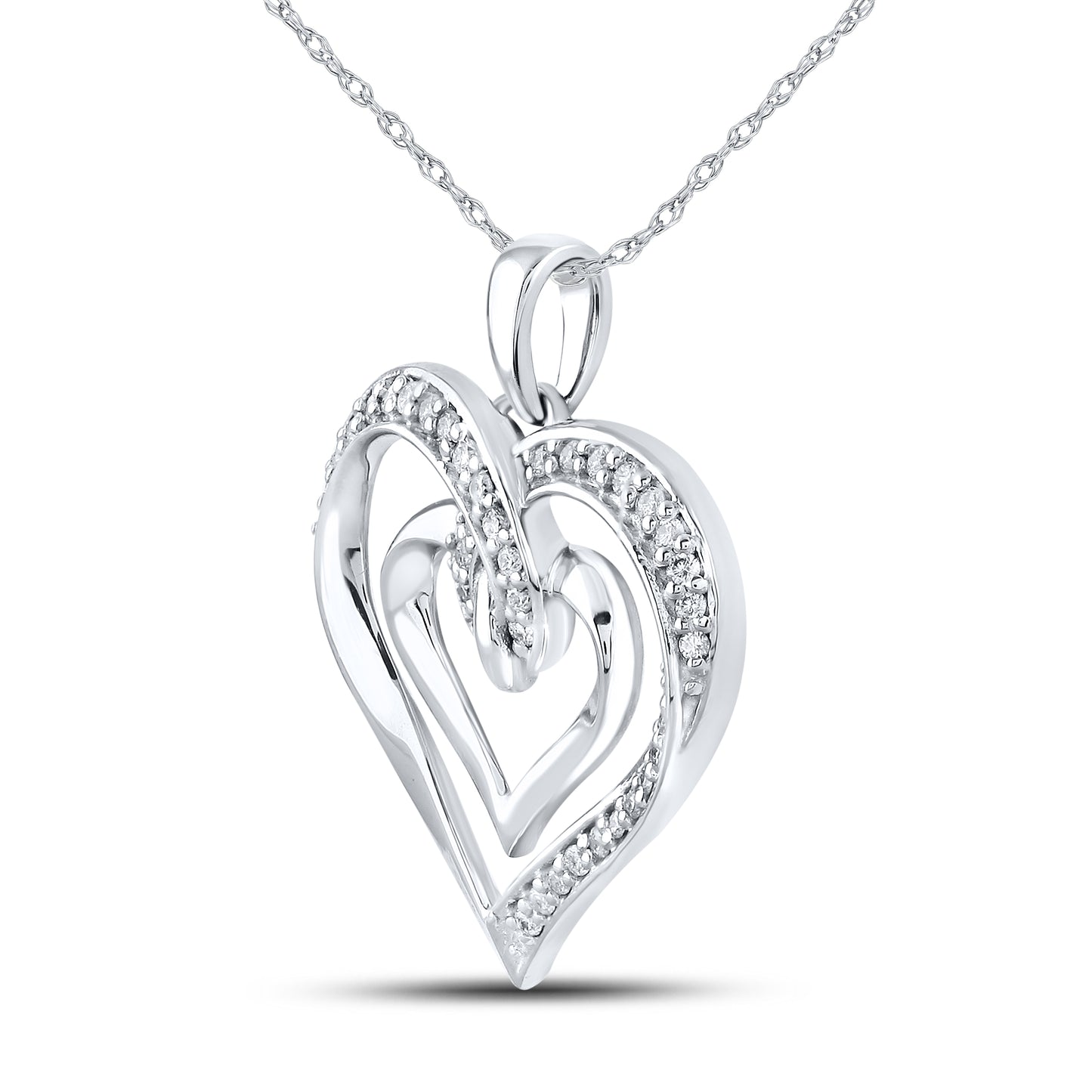 14kt White Gold 1/6 CTW Diamond Pendant With 14kt Chain