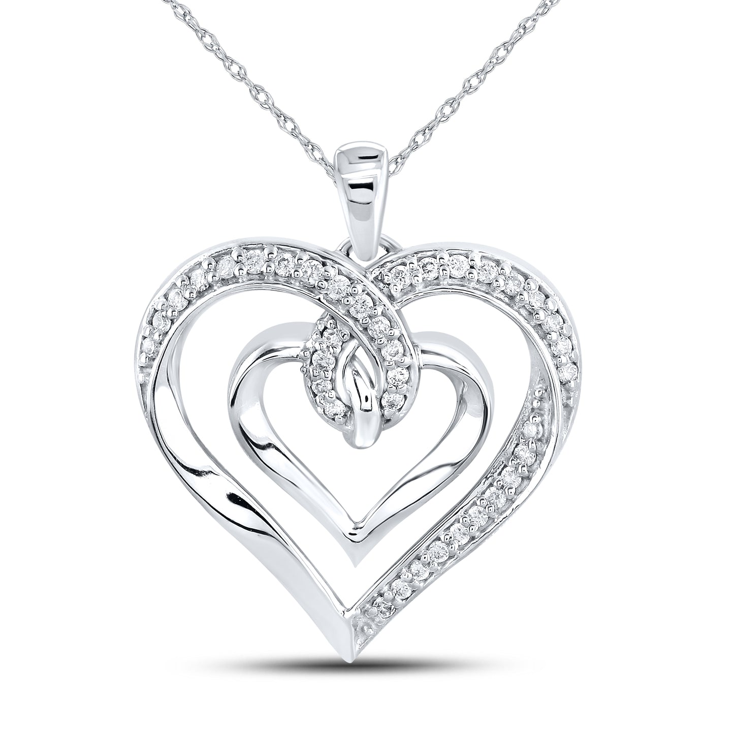 14kt White Gold 1/6 CTW Diamond Pendant With 14kt Chain