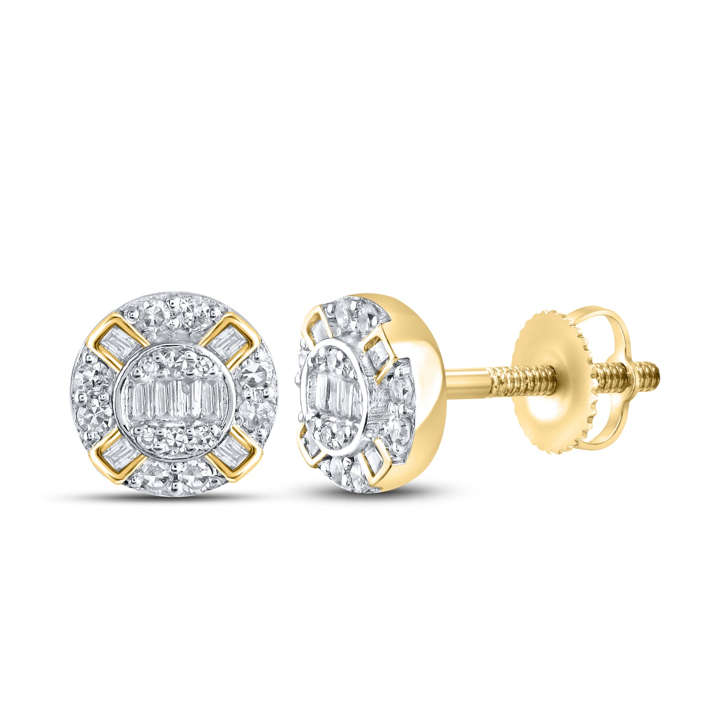 10kt Yellow Gold 0.28 CTW Natural Diamond Earrings