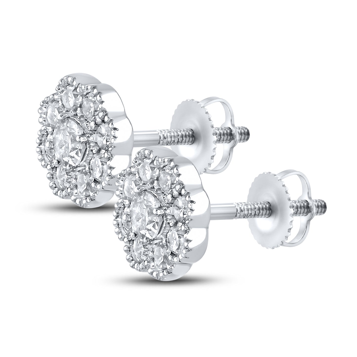 10kt White Gold 0.22 CTW Natural Diamond Earrings