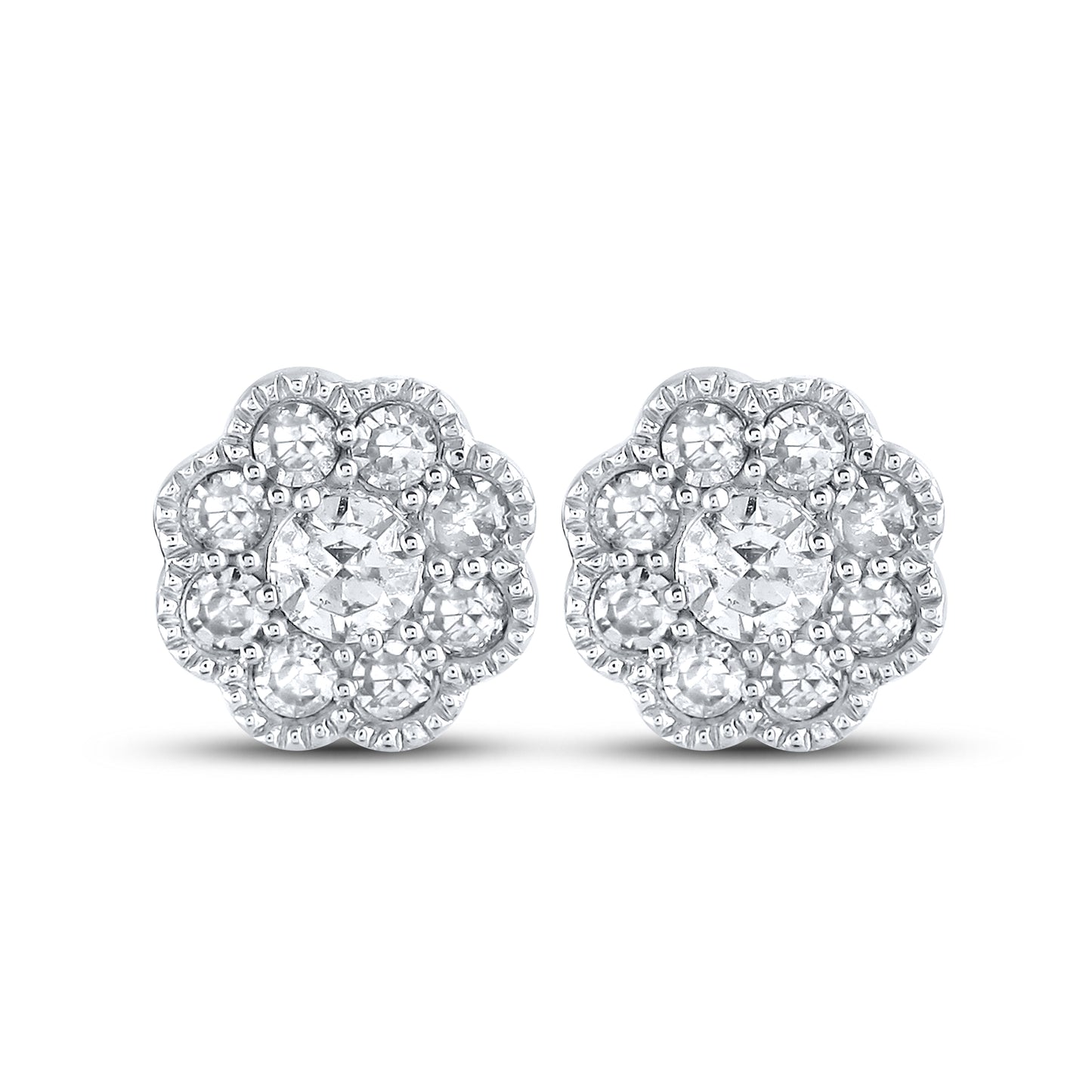 10kt White Gold 0.22 CTW Natural Diamond Earrings