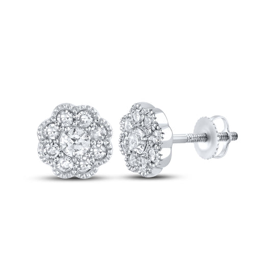 10kt White Gold 0.22 CTW Natural Diamond Earrings