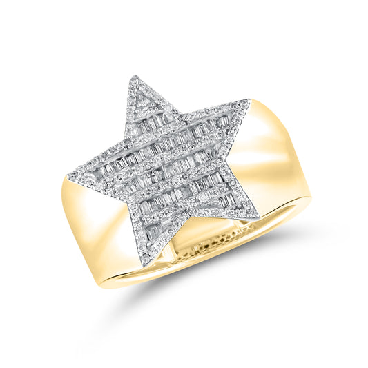 10kt Yellow Gold 0.76 CTW Men’s Natural Diamond Ring