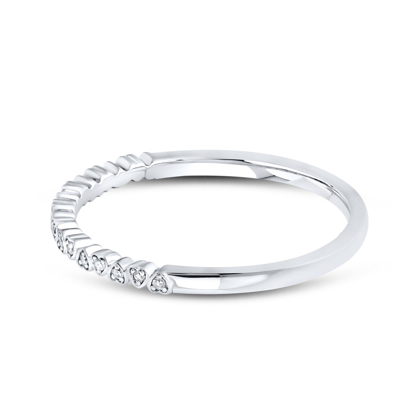 10kt White Gold 0.05 CTW Natural Diamond Band