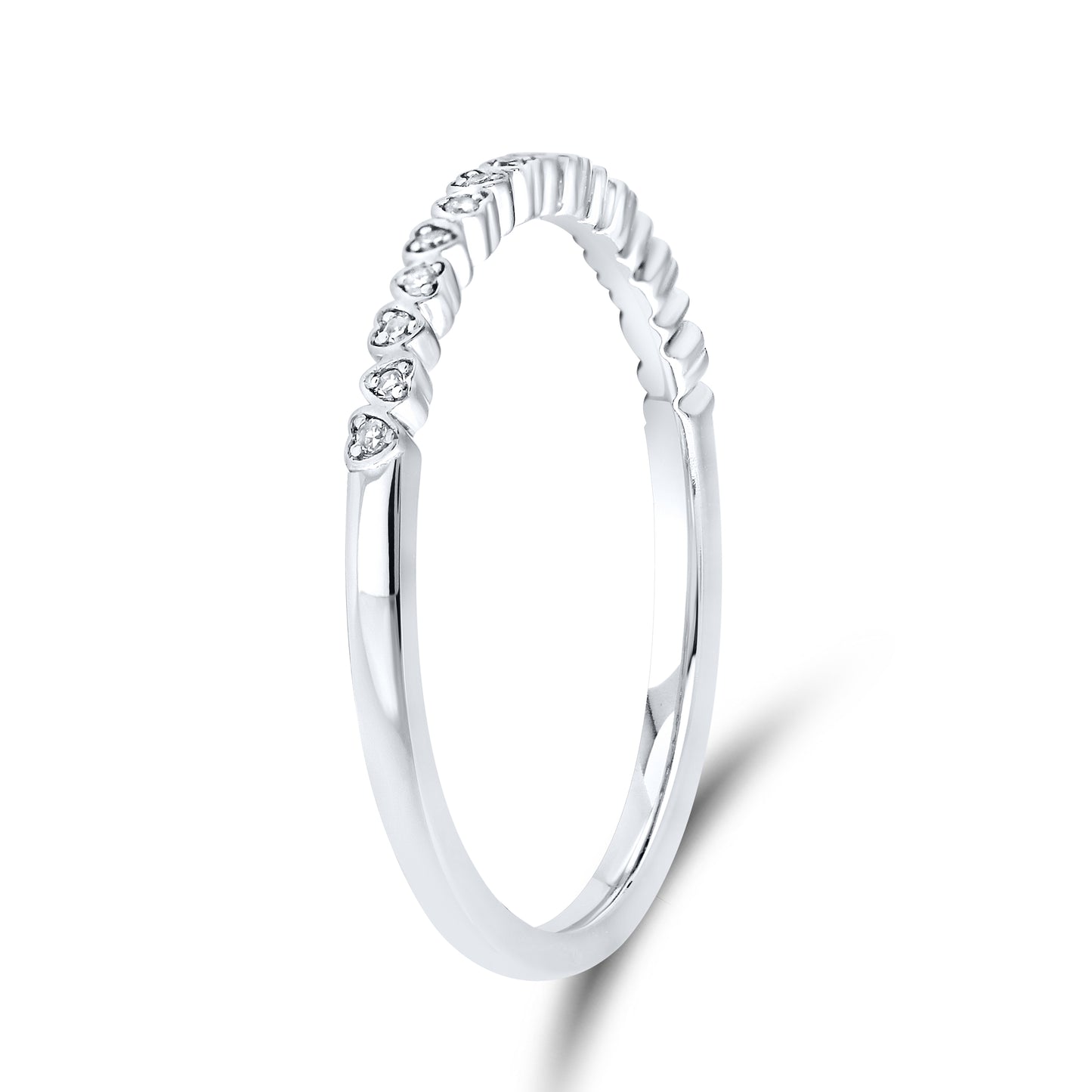 10kt White Gold 0.05 CTW Natural Diamond Band