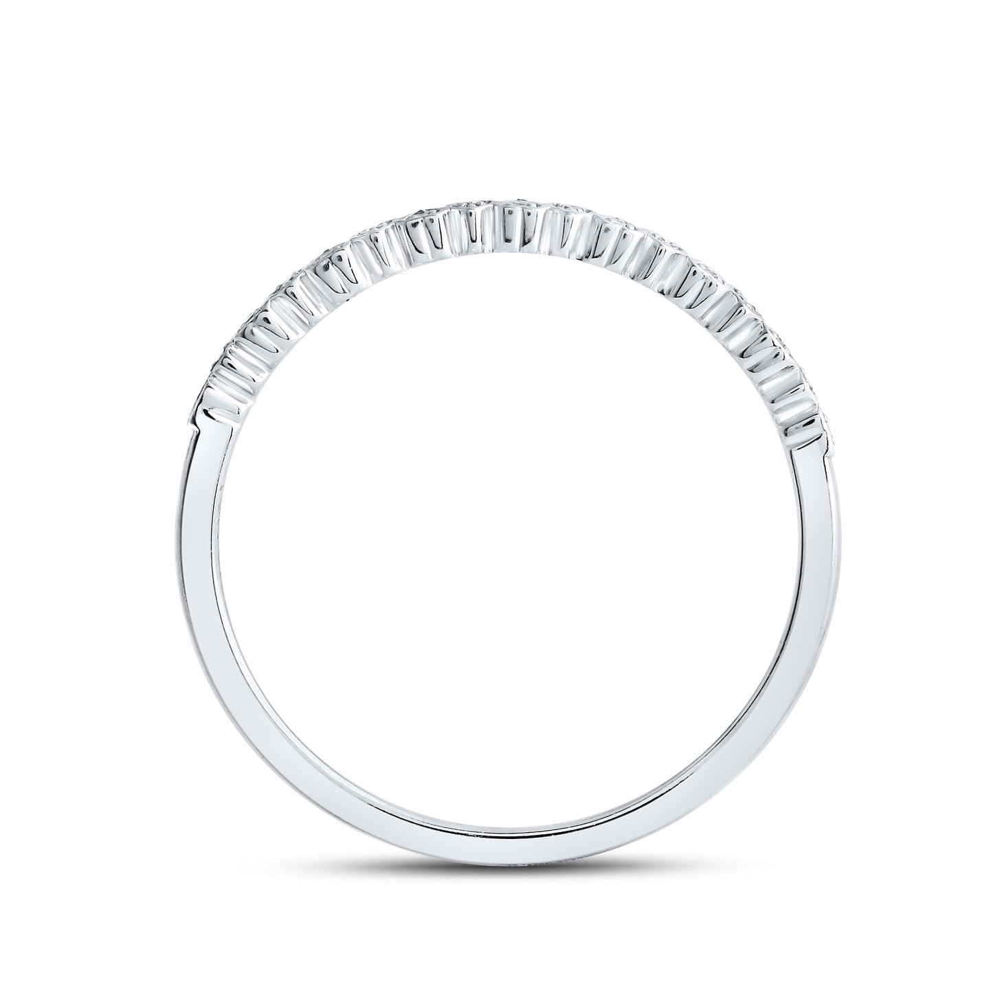 10kt White Gold 0.05 CTW Natural Diamond Band