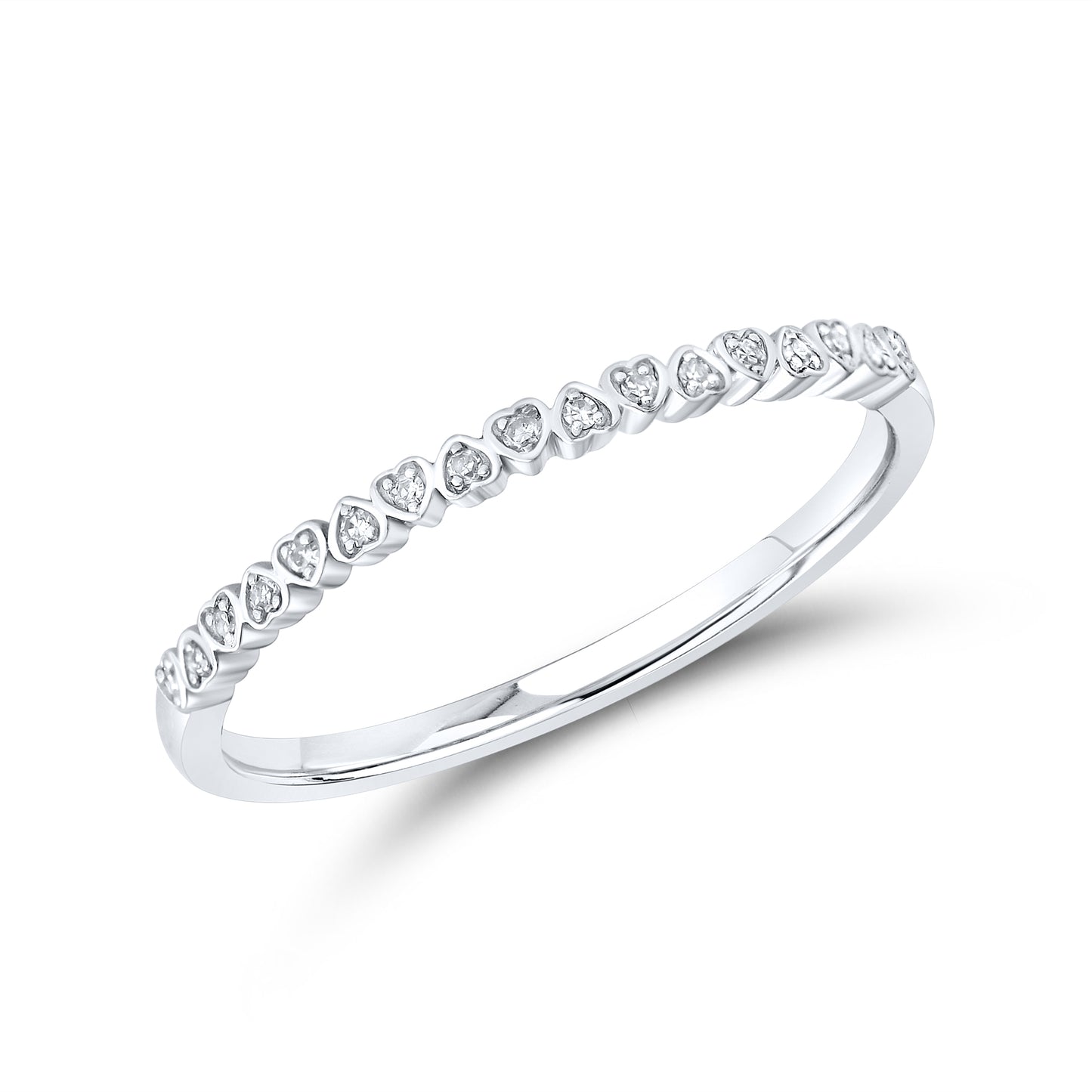 10kt White Gold 0.05 CTW Natural Diamond Band