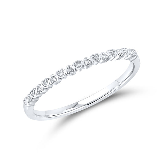 10kt White Gold 0.05 CTW Natural Diamond Band