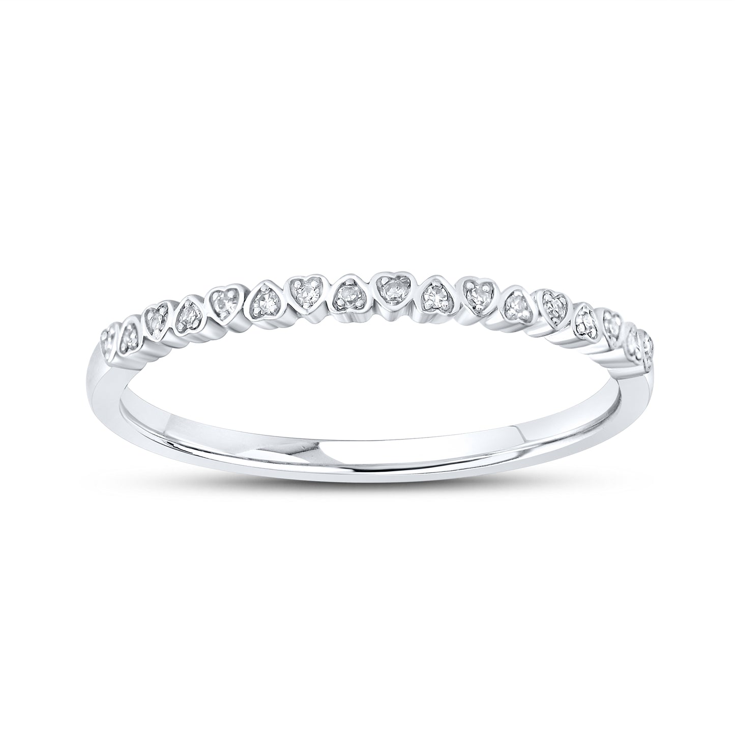 10kt White Gold 0.05 CTW Natural Diamond Band