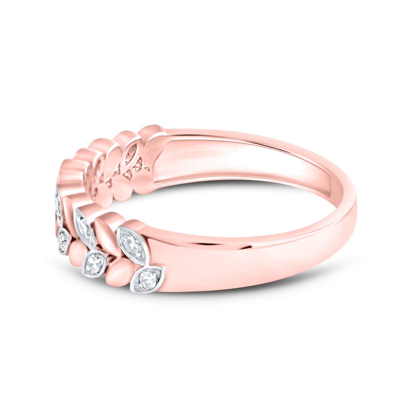 10kt Rose Gold 0.12 CTW Natural Diamond Band