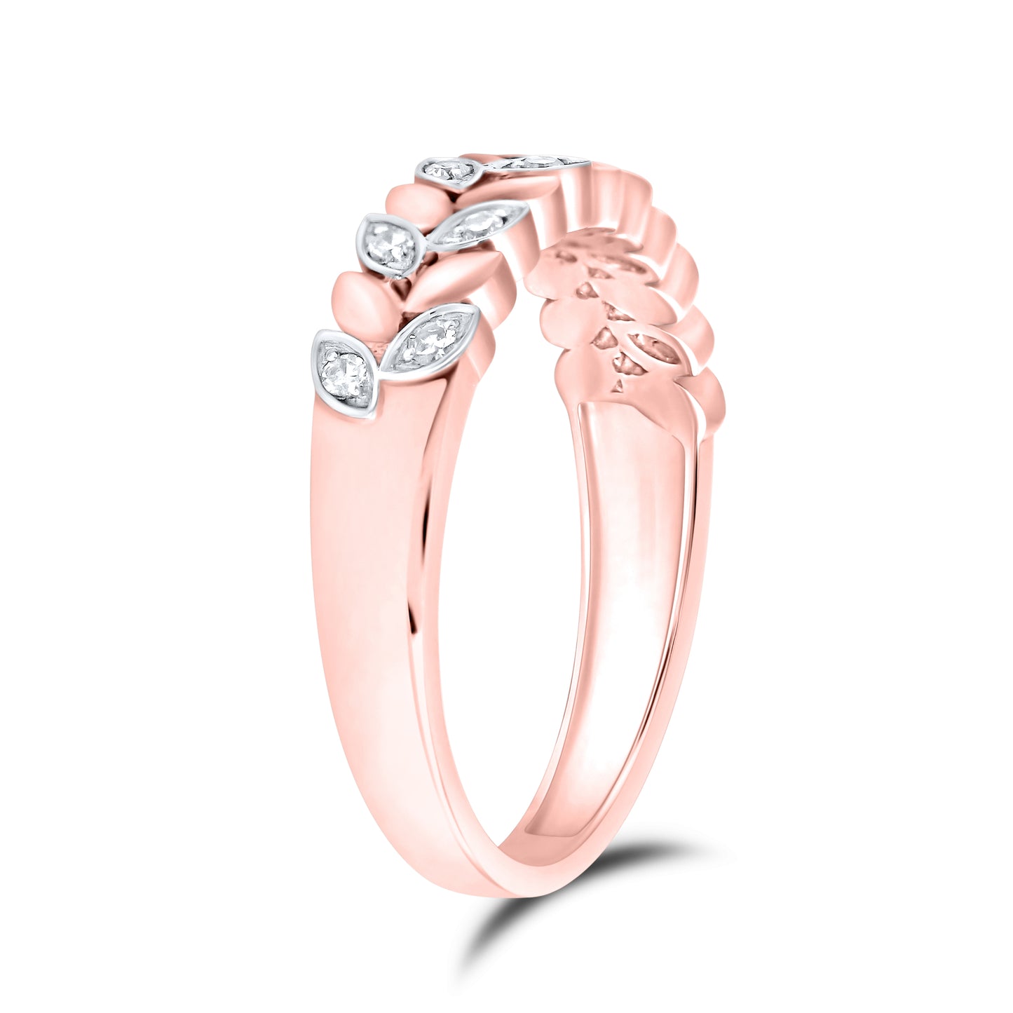 10kt Rose Gold 0.12 CTW Natural Diamond Band