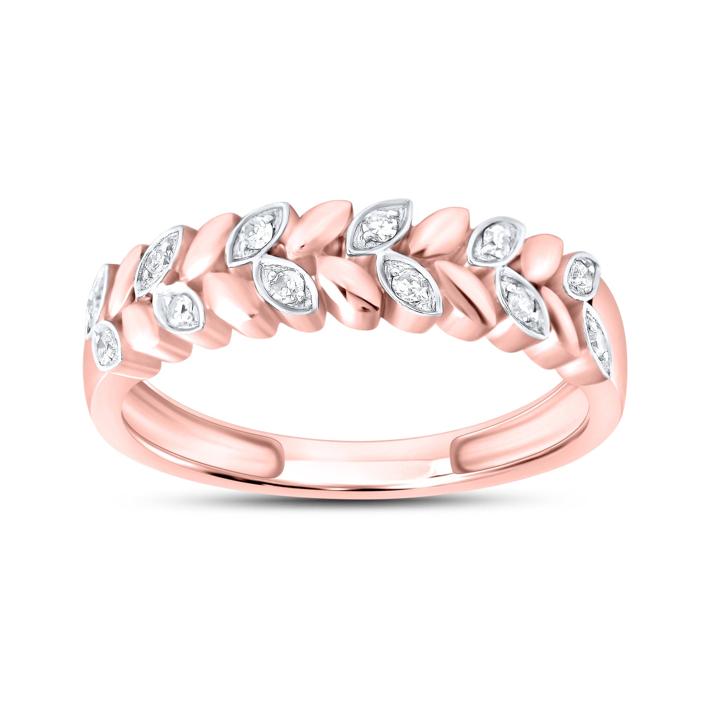 10kt Rose Gold 0.12 CTW Natural Diamond Band