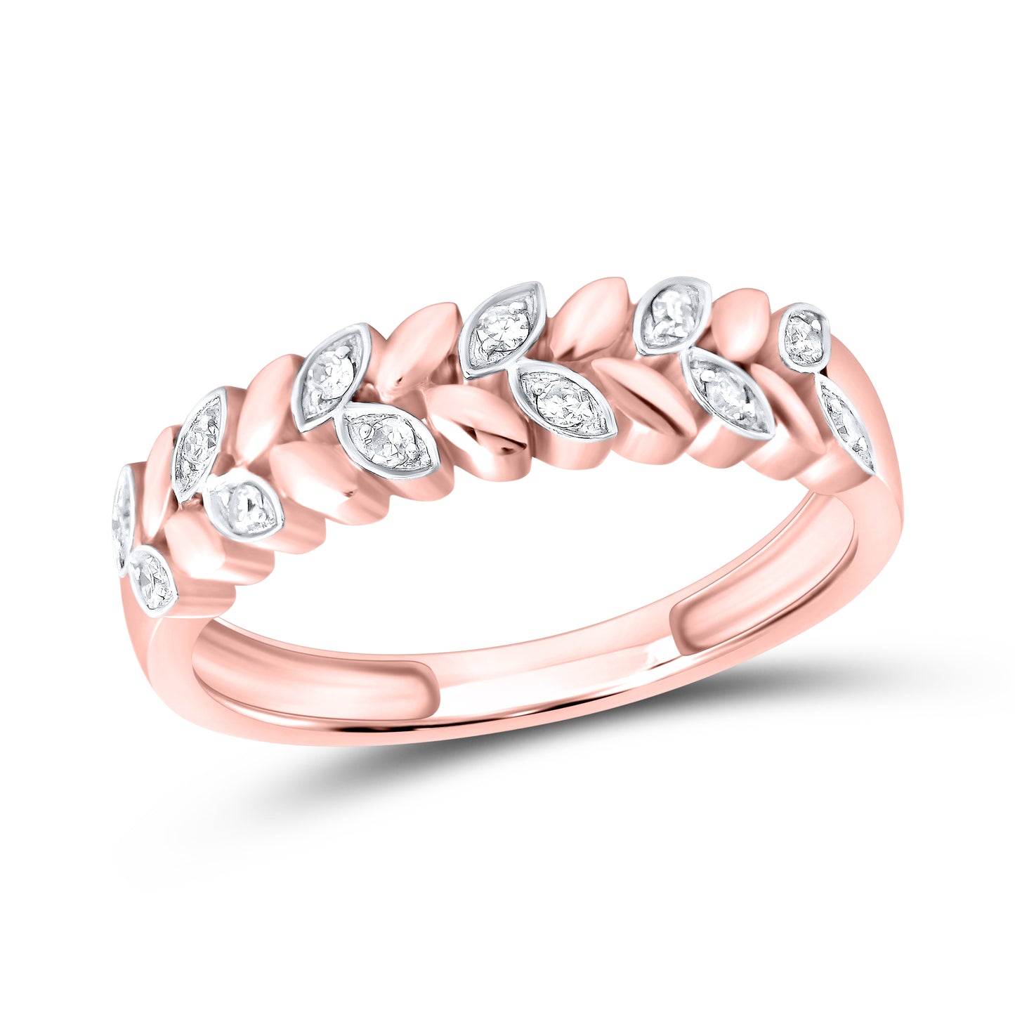 10kt Rose Gold 0.12 CTW Natural Diamond Band