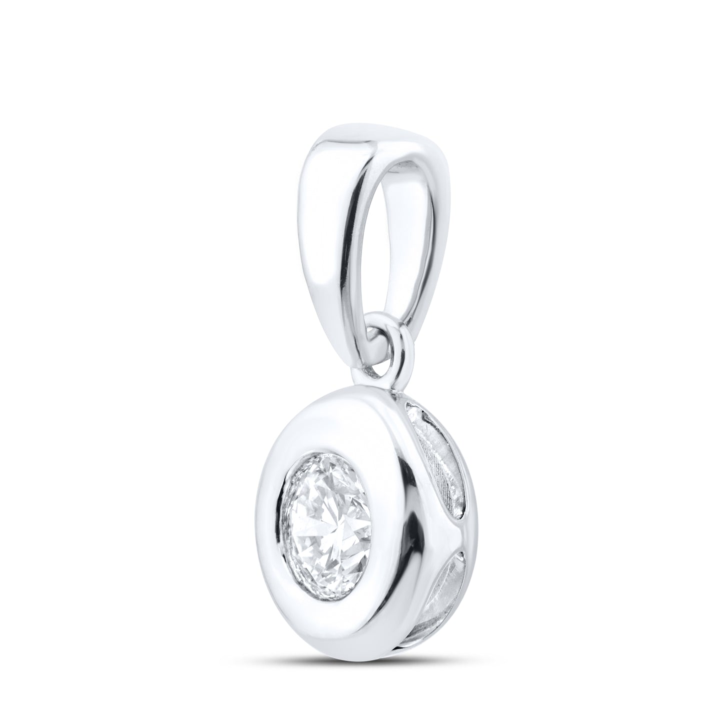 14kt White Gold 0.19 CTW Round Lab Diamond Pendant
