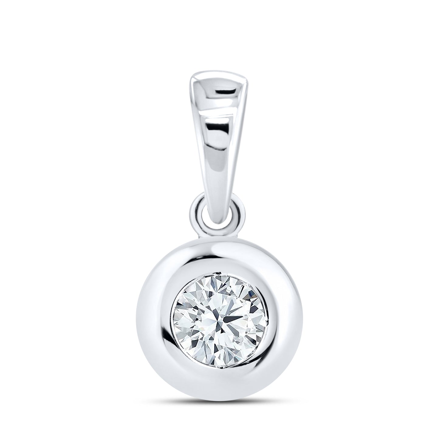 14kt White Gold 0.19 CTW Round Lab Diamond Pendant