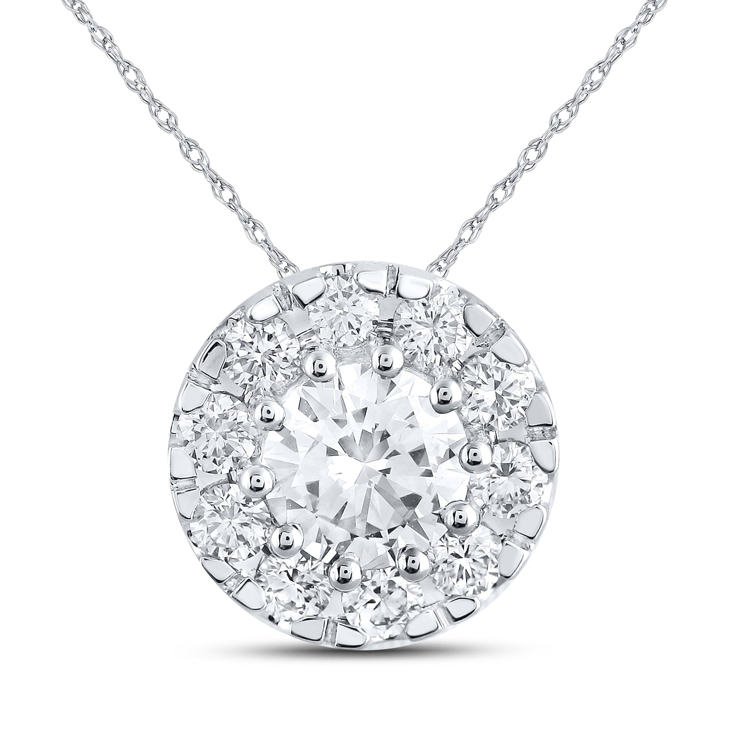 14kt White Gold 1.02 CTW Lab Diamond Pendant