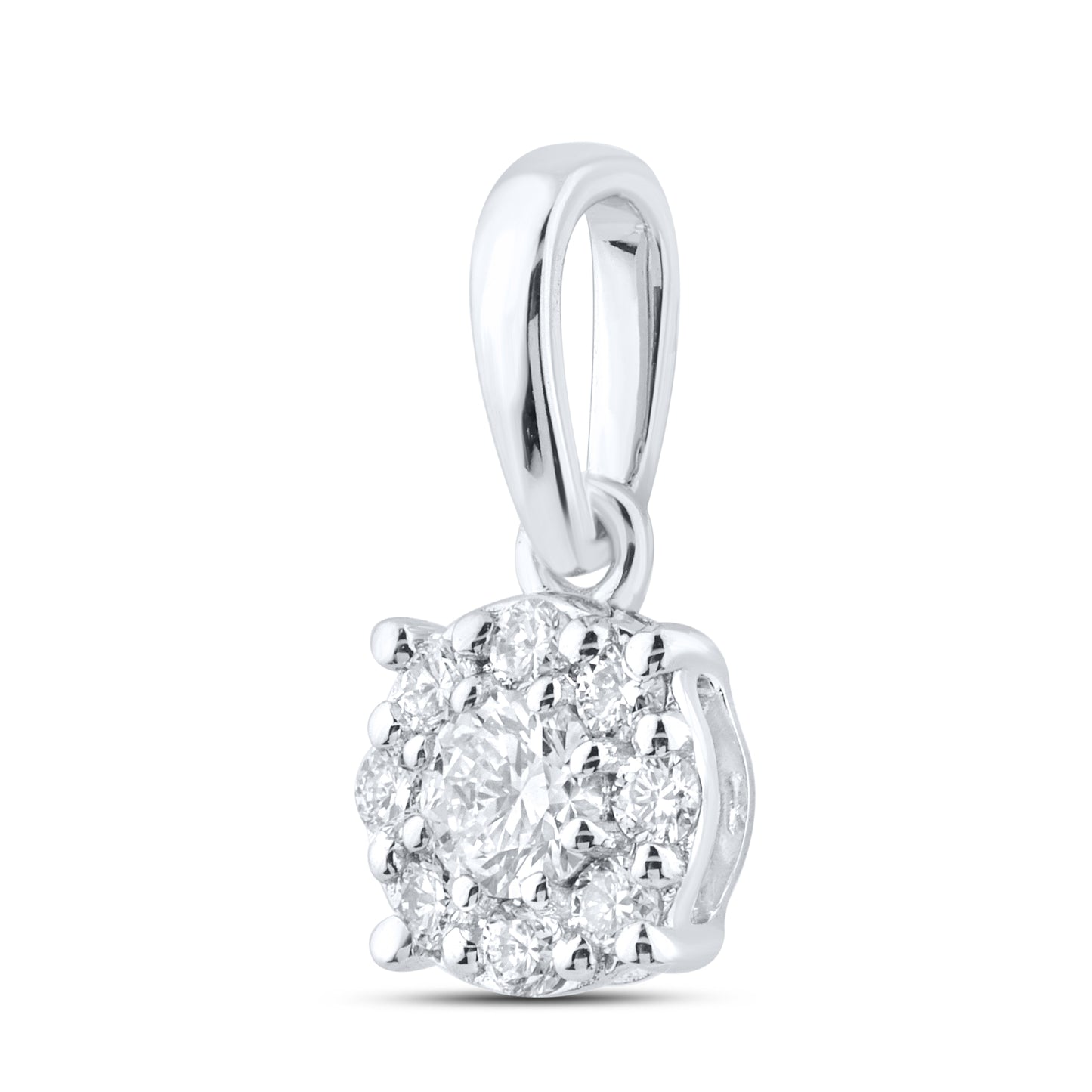 14kt White Gold 0.20 CTW Round Lab Diamond Pendant