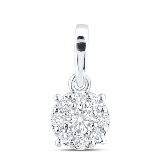 14kt White Gold 0.20 CTW Round Lab Diamond Pendant