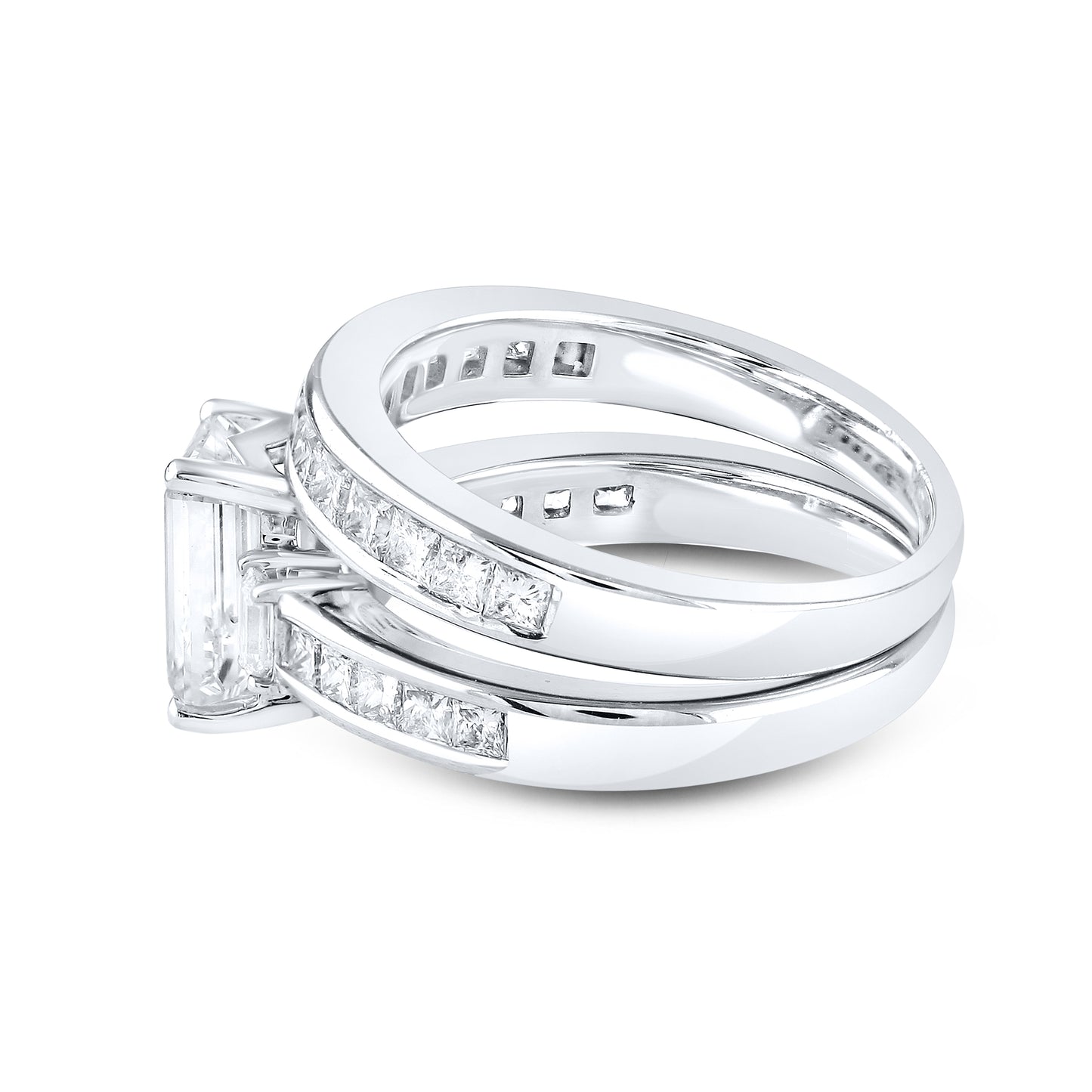 14kt White Gold 3.29 CTW Emerald Lab Diamond Ring