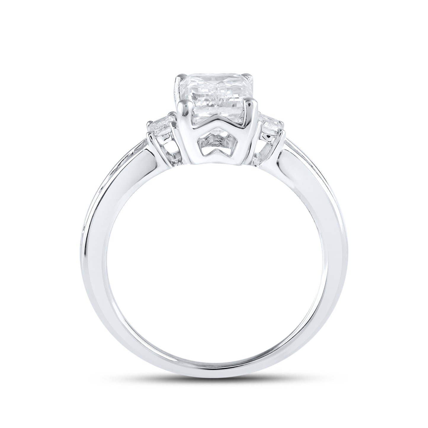 14kt White Gold 3.29 CTW Emerald Lab Diamond Ring