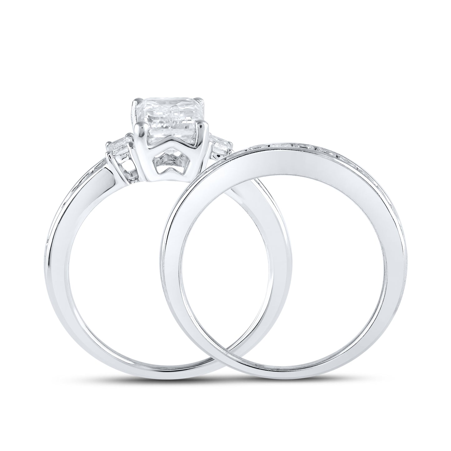 14kt White Gold 3.29 CTW Emerald Lab Diamond Ring