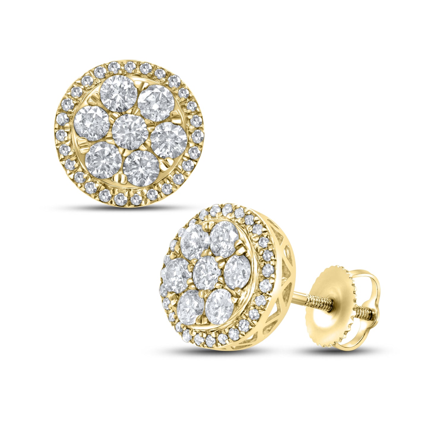 10kt Yellow Gold 0.97 CTW Natural Diamond Earrings