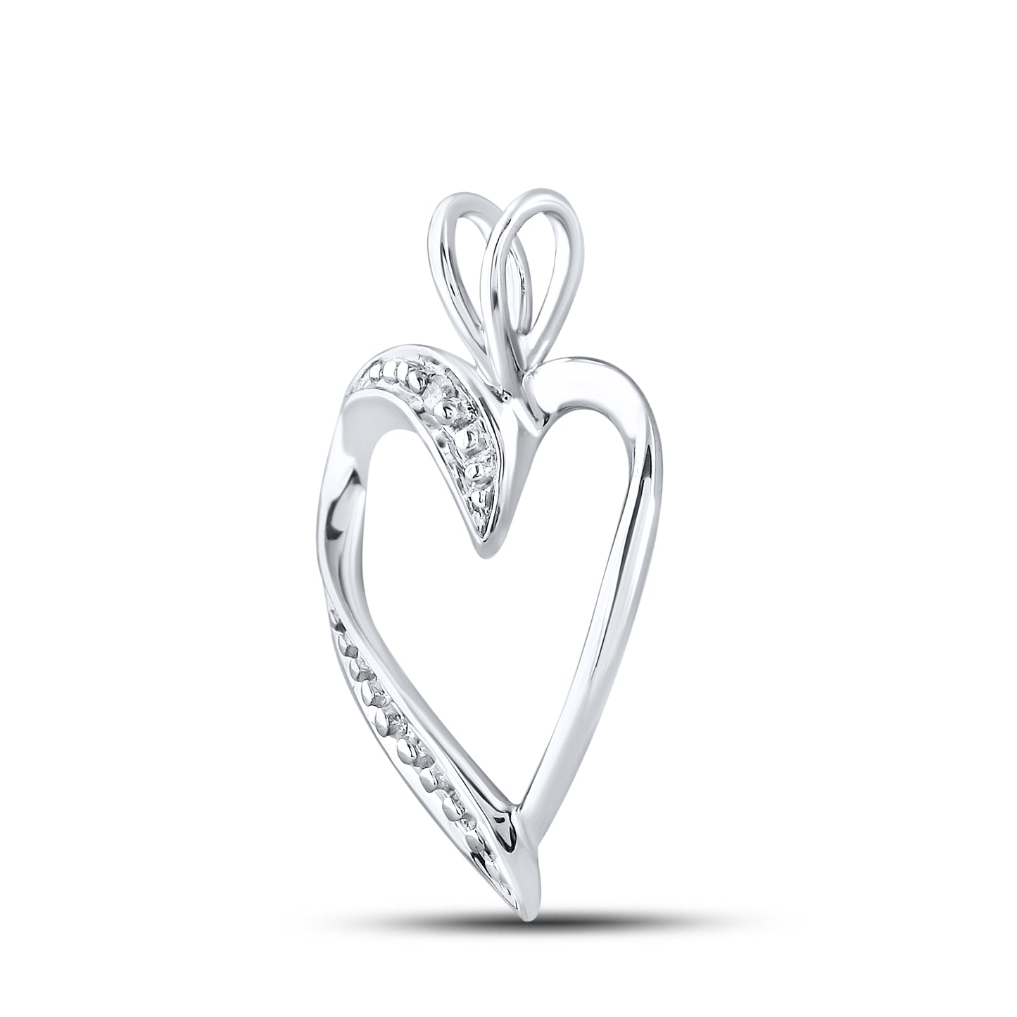 10kt White Gold 0.01 CTW Diamond Pendant With 10kt Chain
