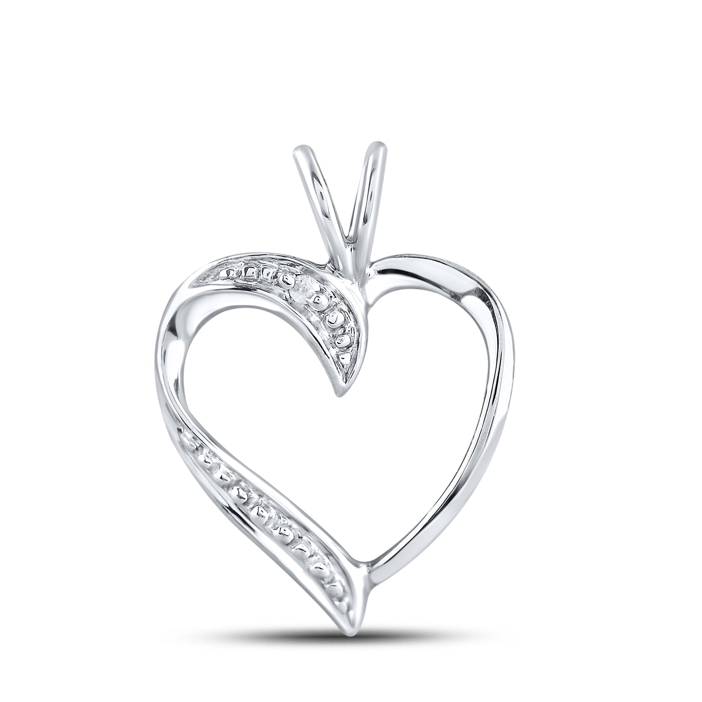 10kt White Gold 0.01 CTW Diamond Pendant With 10kt Chain