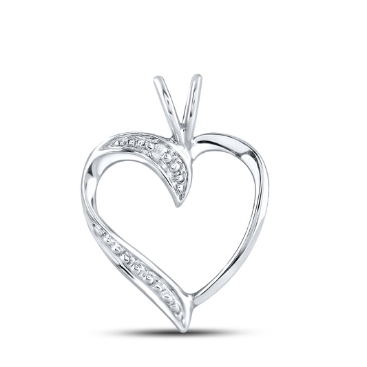 10kt White Gold 0.01 CTW Diamond Pendant With 10kt Chain