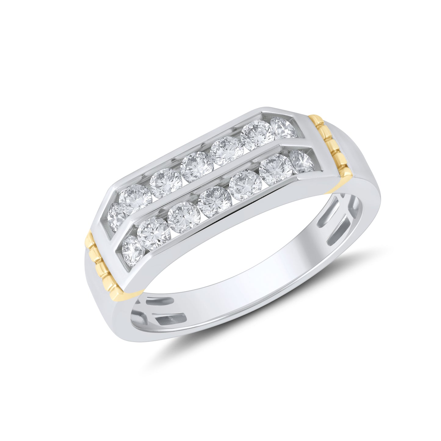 14kt White Gold 0.93 CTW Mens Lab Diamond Ring