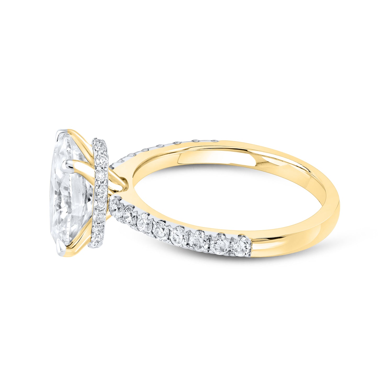 14kt Yellow Gold 3.53 CTW Oval Lab Diamond Ring