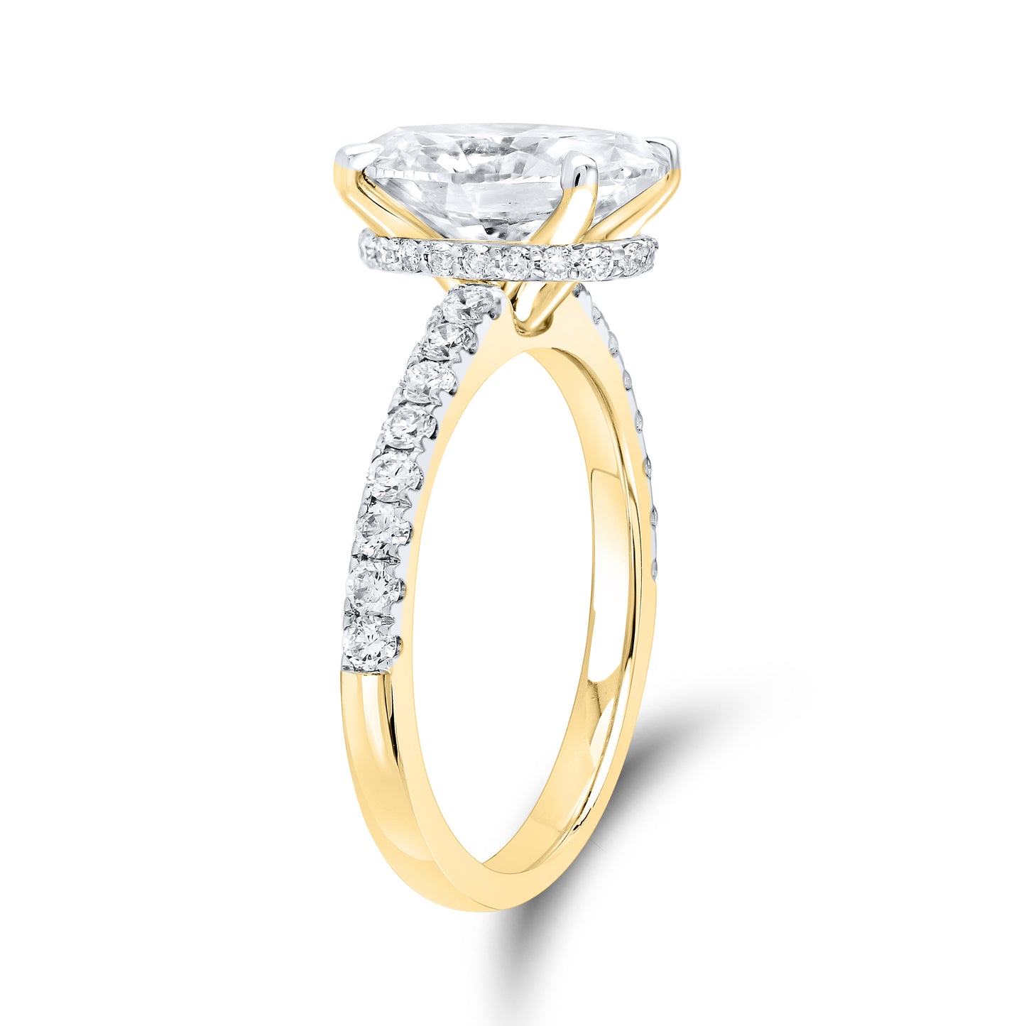 14kt Yellow Gold 3.53 CTW Oval Lab Diamond Ring