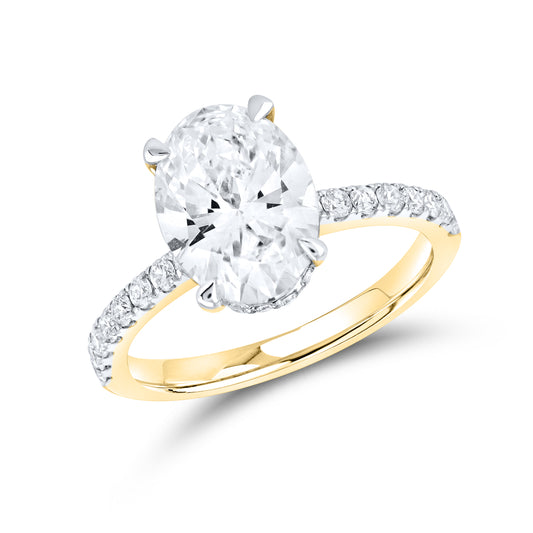 14kt Yellow Gold 3.53 CTW Oval Lab Diamond Ring
